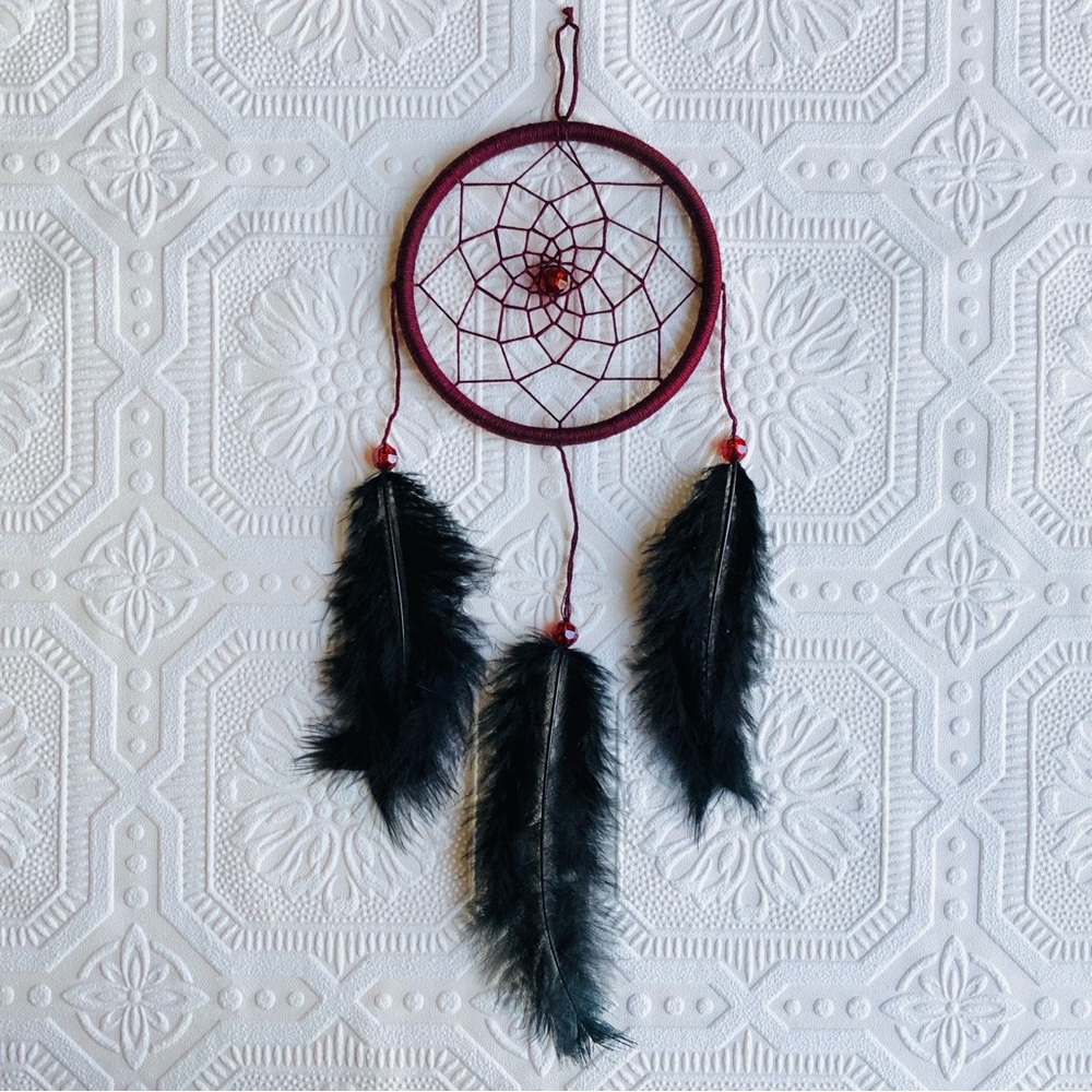 Handmade Burgundy Dreamcatcher